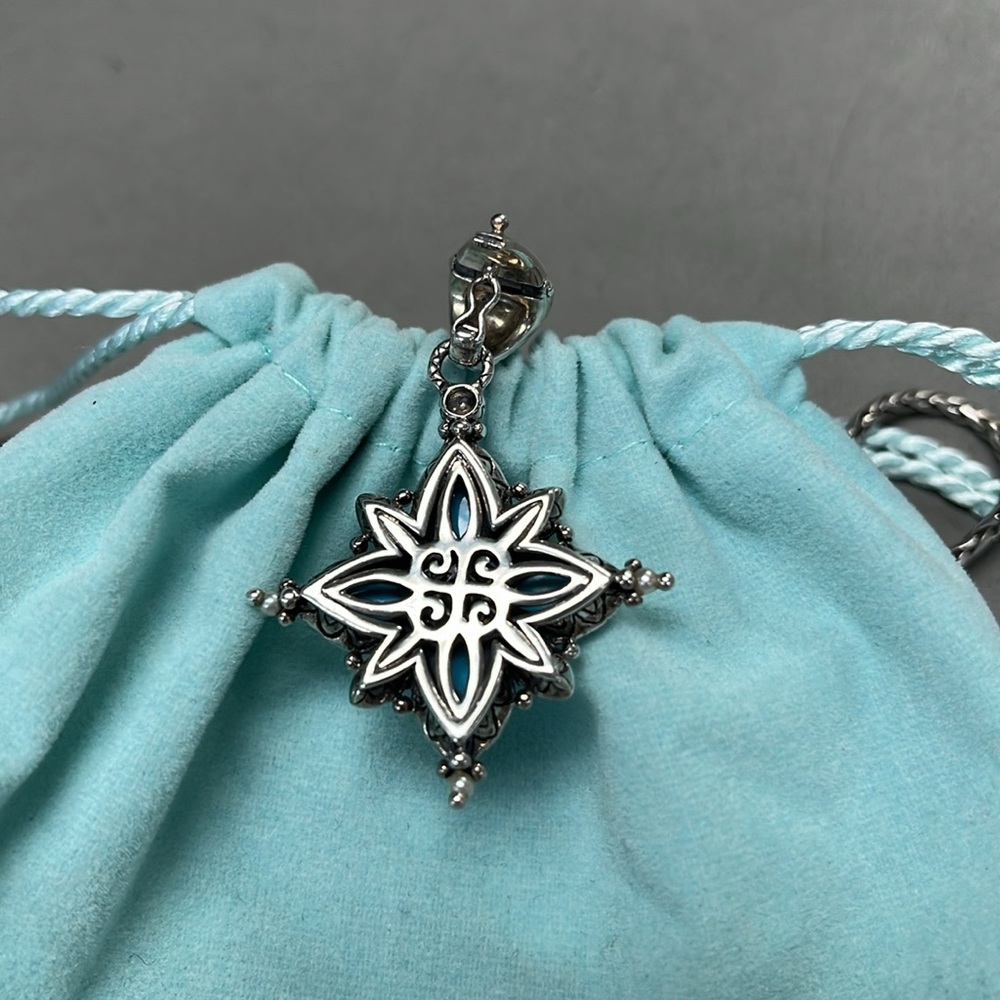 Barbara Bixby 925 Sterling Silver and 18k gold Turquoise Enhancer - Picture 3 of 4